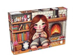 DELFY CASSE-TÊTE 1000 PIÈCES - BONHEUR DU SOIR PRÈS DU FEU (FIRESIDE EVENING BLISS) #DE-25009